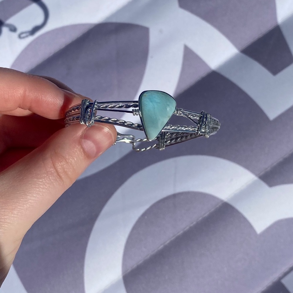 Sterling Silver Larimar Crystal Bracelet